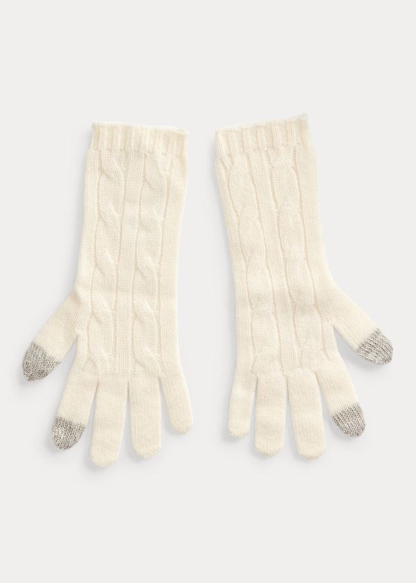 Guantes Polo Ralph Lauren Mujer Creme - Cable-Knit Cashmere - KNWLM7318